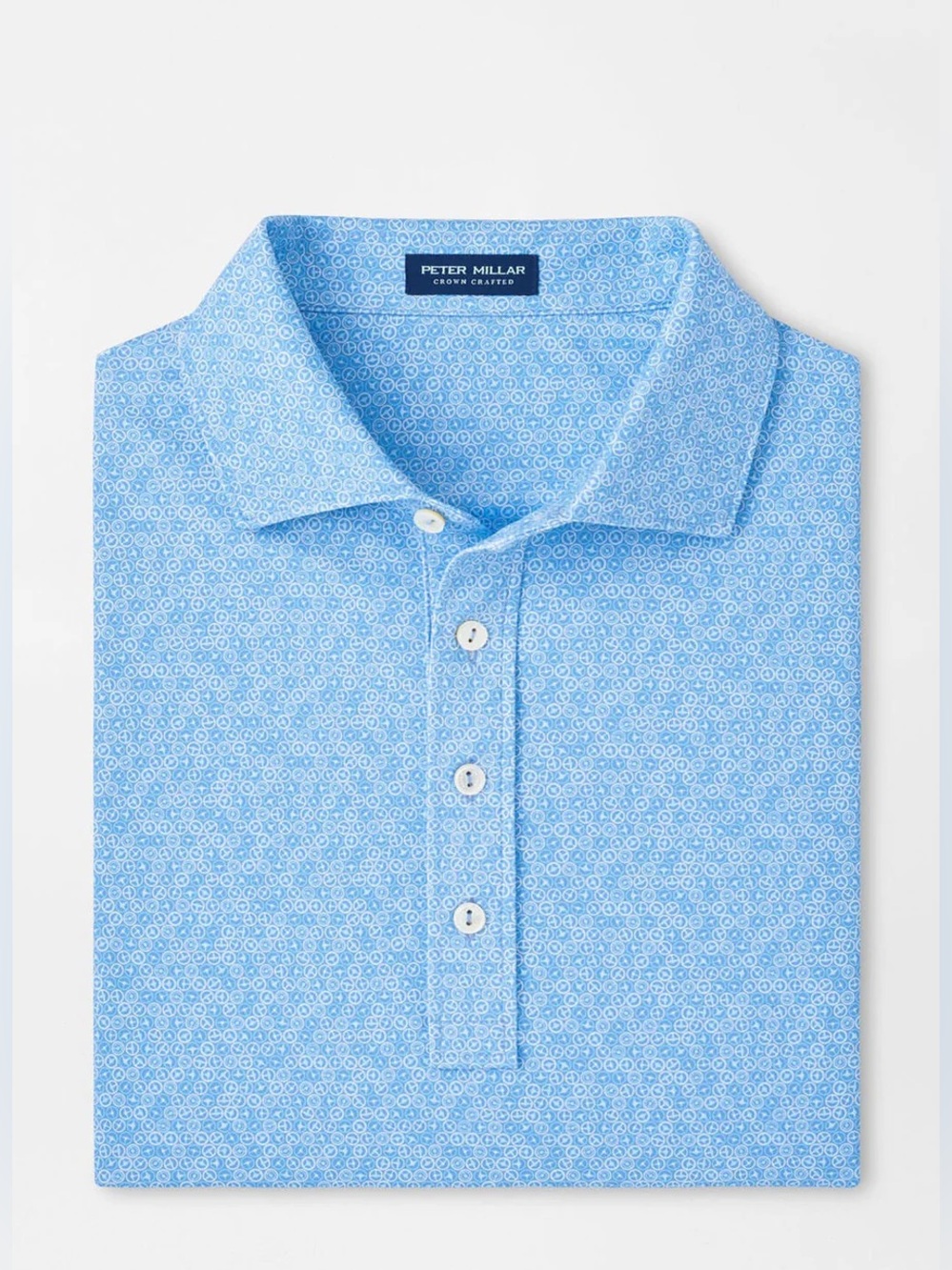 Peter Millar Avenue Performance Crown Sport Jersey Polo Shirt Blue XL NWT